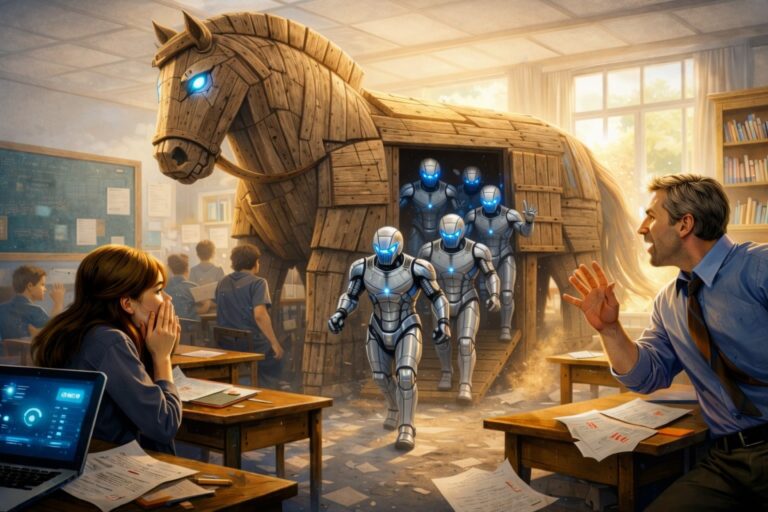 Mehr über den Artikel erfahren Das trojanische Pferd im Klassenzimmer: KI als zerstörerisches Geschenk